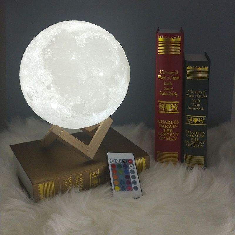 3D Printing Lamp - 3D Print Moon Lamp Colorful Change