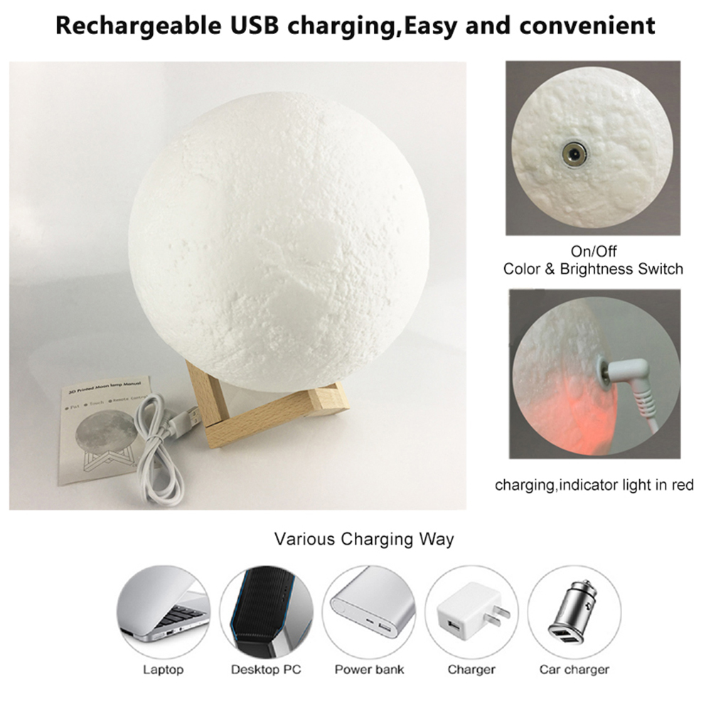 3D Print Moon Lamp Colorful Ch - 3D Printing Lamp 评论和价格