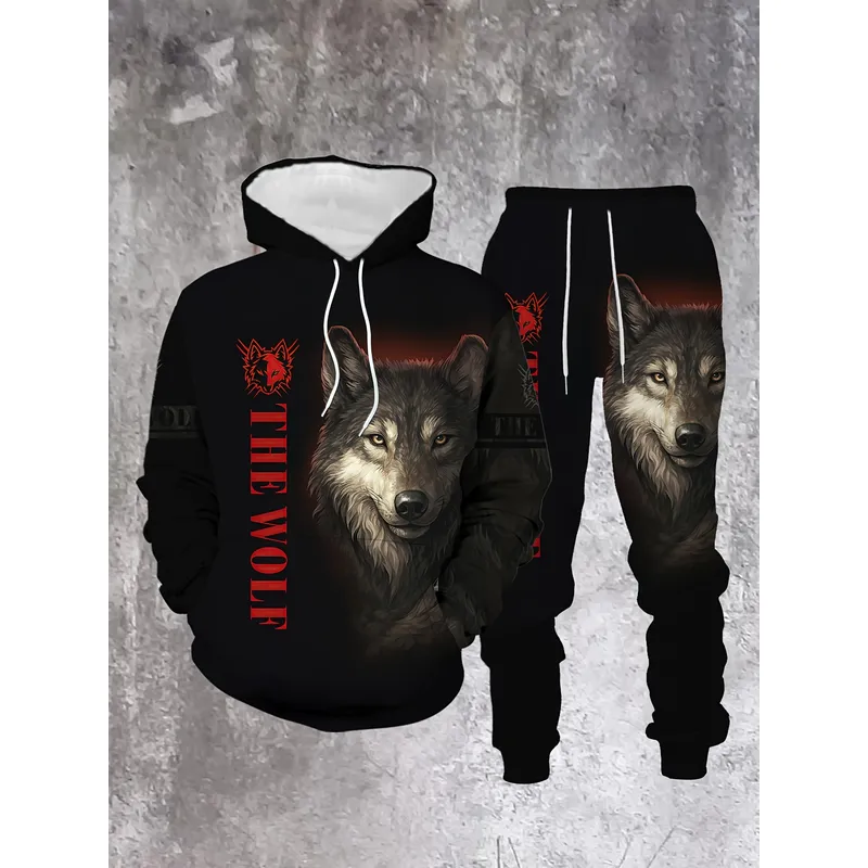 Men's Fashion Sweater Set Wolf - 3D Printing Design Free 评论和价格